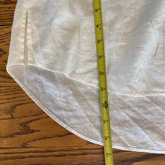 Free People “Safari Babe” Linen-Blend Button-Down Top - White - Size M - Picture 8 of 9